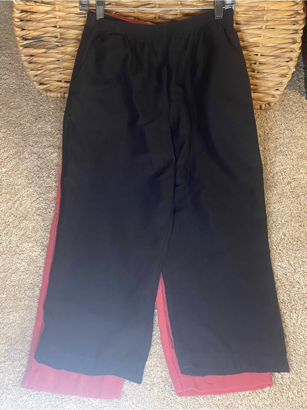 Two pair of everyday-wear elastic waist pants with pockets. Casual and comfy. G